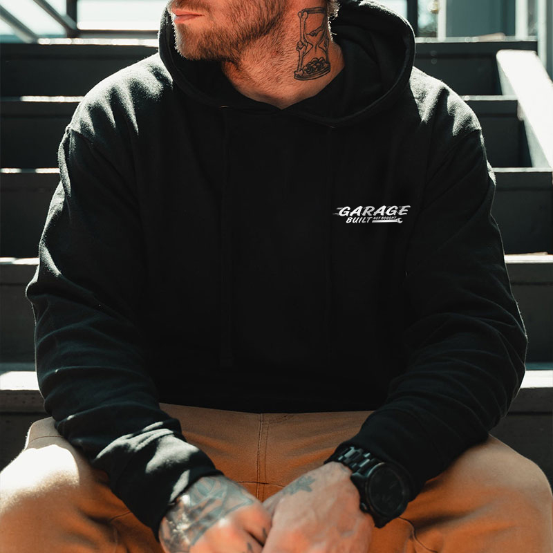 GARAGE BUILT FOR BOUGHT Hot Rod Bird Print Men's Hoodie