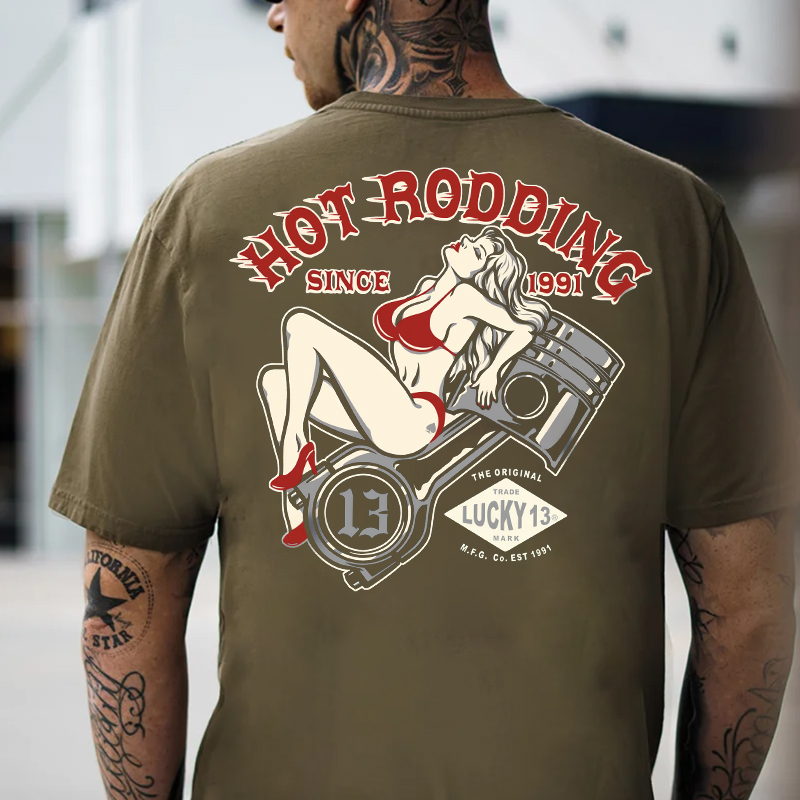HOT RODDING Sexy Lady Black Print T-shirt