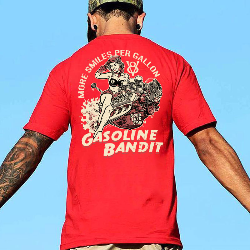MORE SMILES PER GALLON GASOLINE BANDIT Sexy Lady Print Men's T-shirt