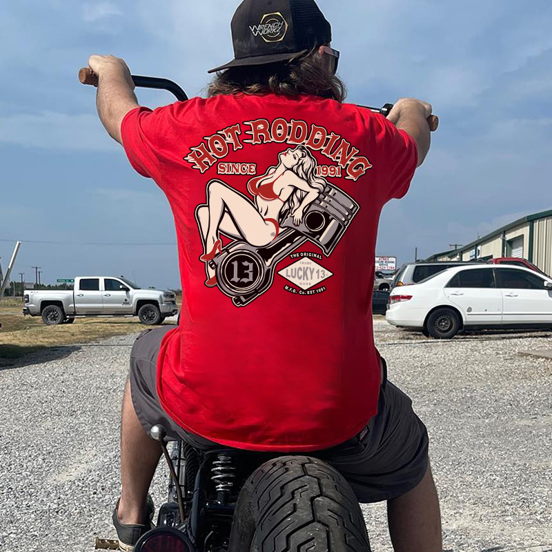 HOT RODDING Sexy Lady Black Print T-shirt