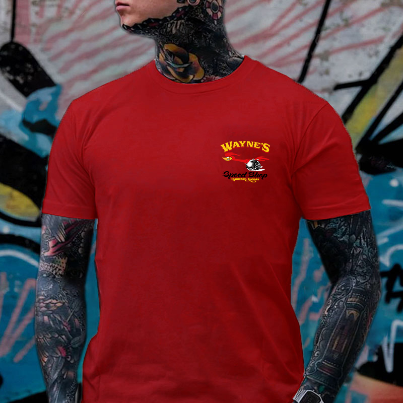 WAYNE'S SPEED SHOP Hot Rod Bird Black Print T-shirt