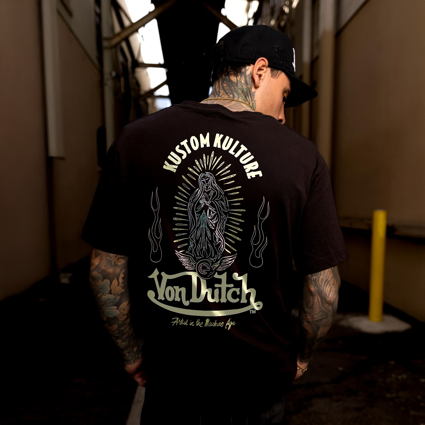 Von Dutch Kustom Kulture Our Lady Of Guadalupe Printed Men's T-shirt