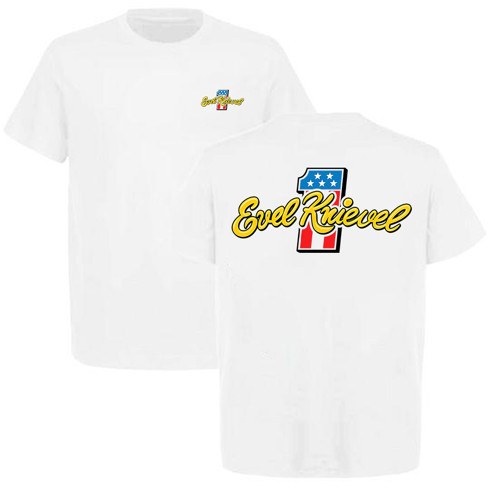 Evel Knievel #1 Logo Printed Men's T-shirt