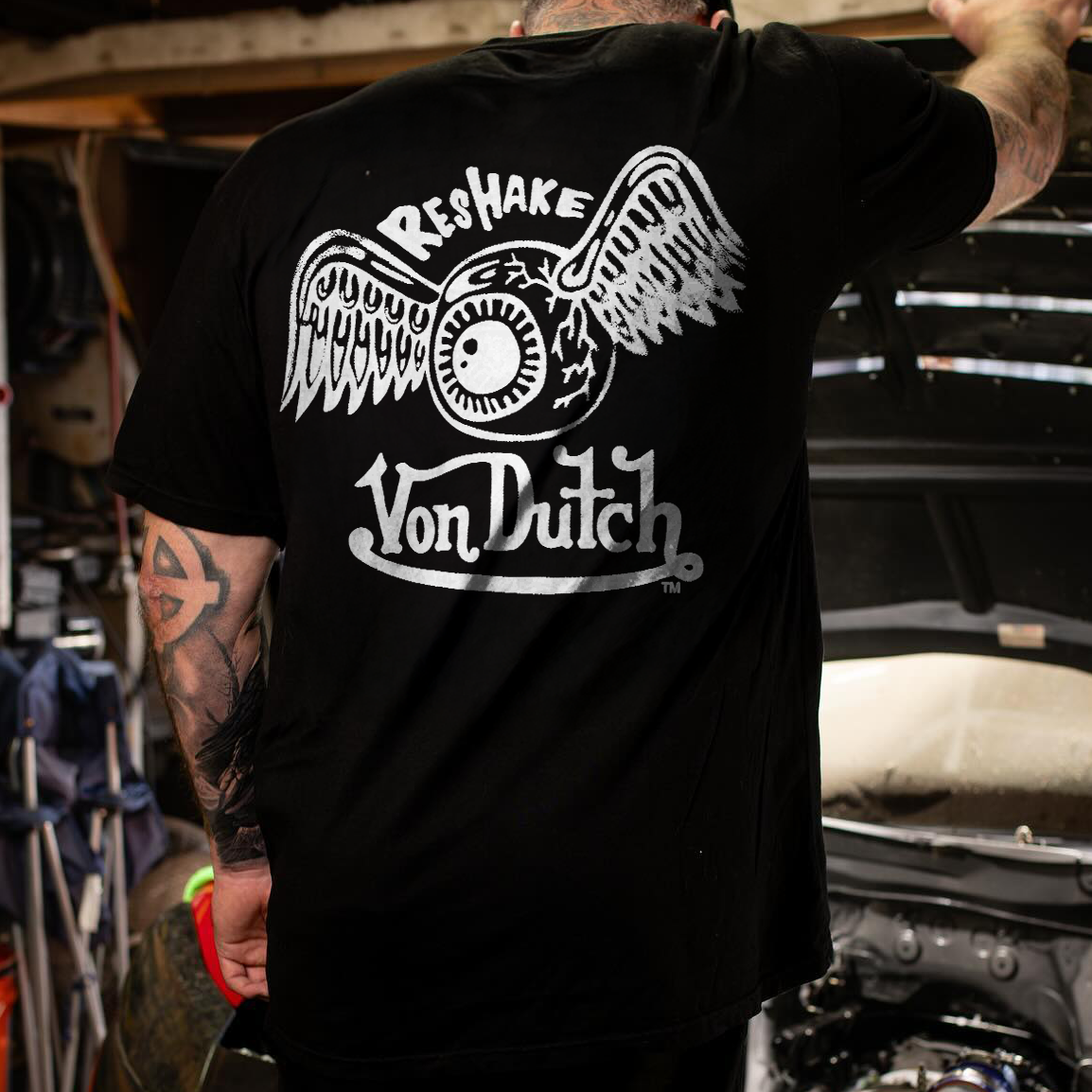 Reshake Von Dutch Flying Eyeball Printed Men's T-shirt