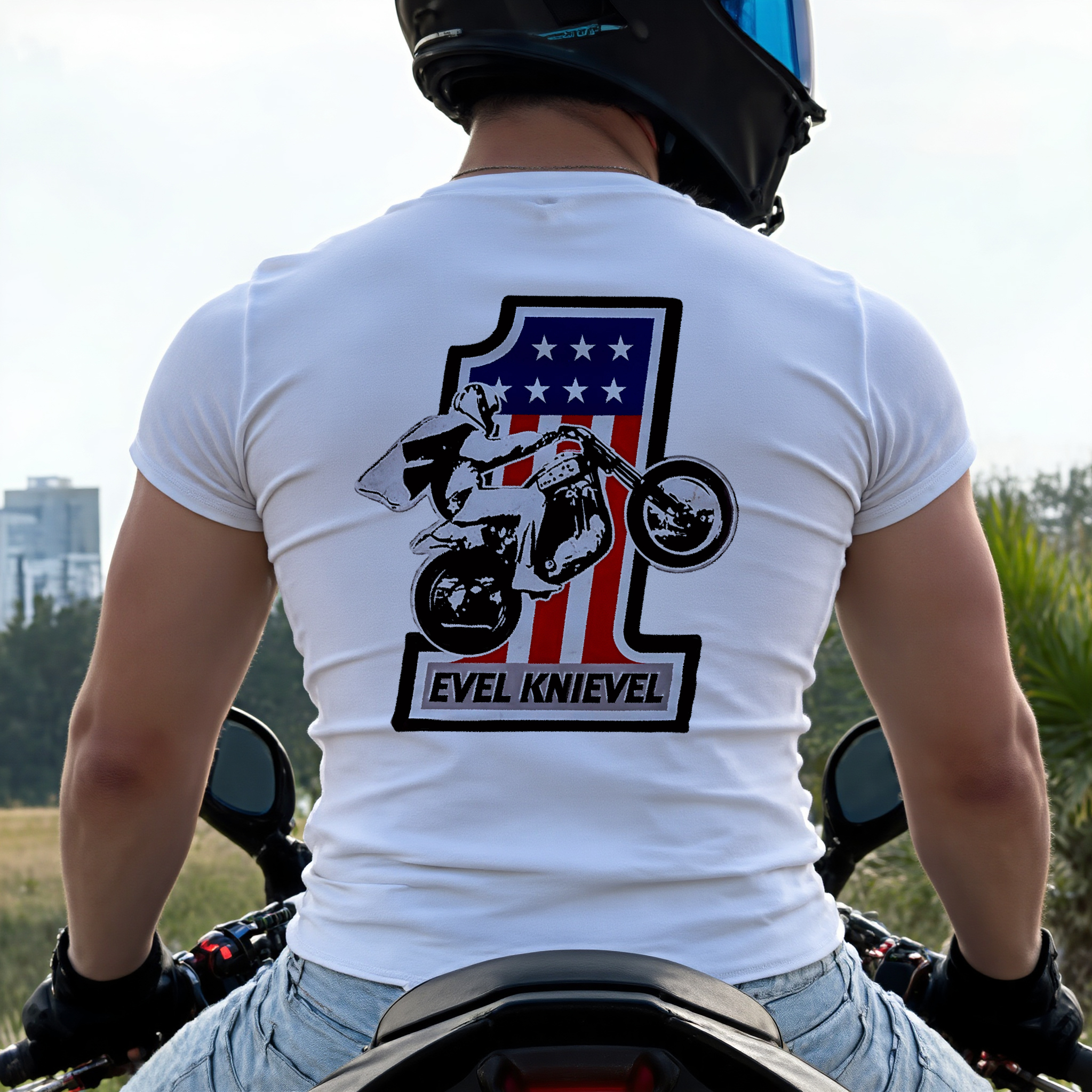 Evel Knievel #1 Stunt Rider Printed Men's T-shirt