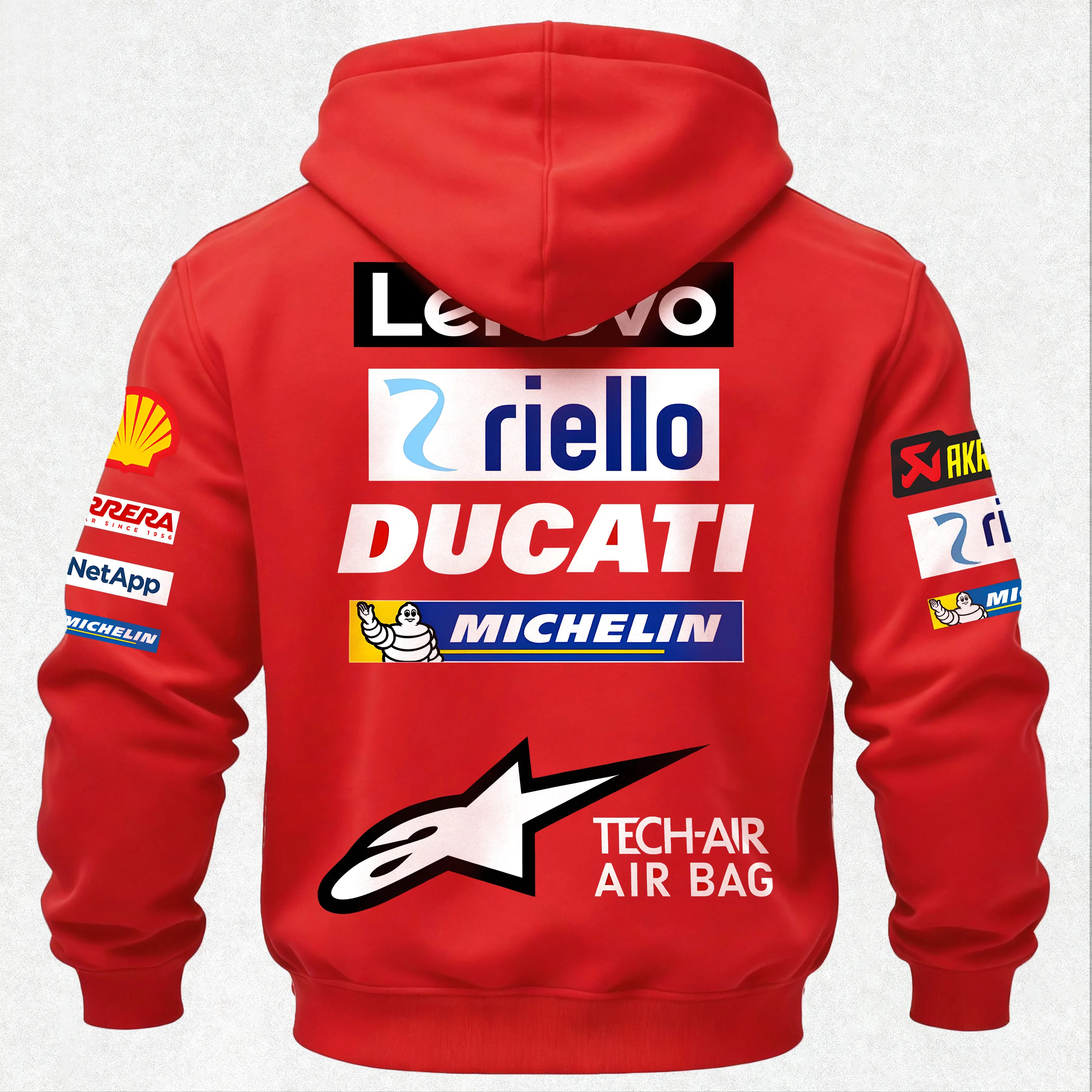 Ducati Lenovo Team Sponsor Logos Printed Men's Hoodie