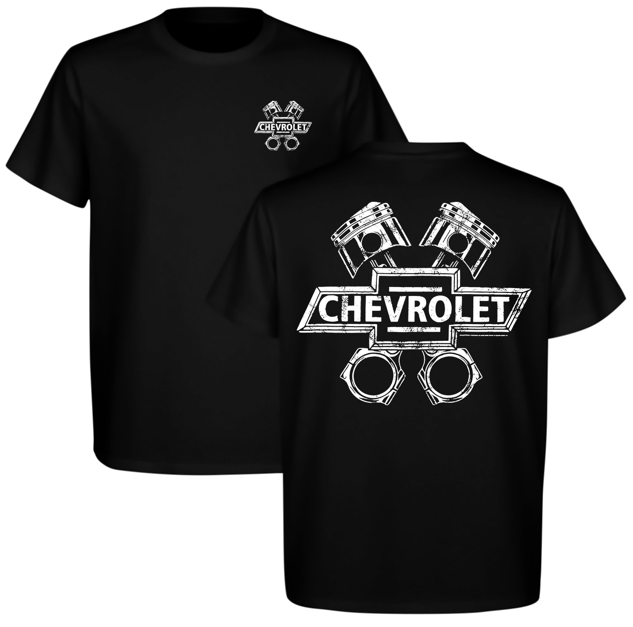 Chevrolet Vintage Piston Crossbones Graphic Printed Men's T-shirt