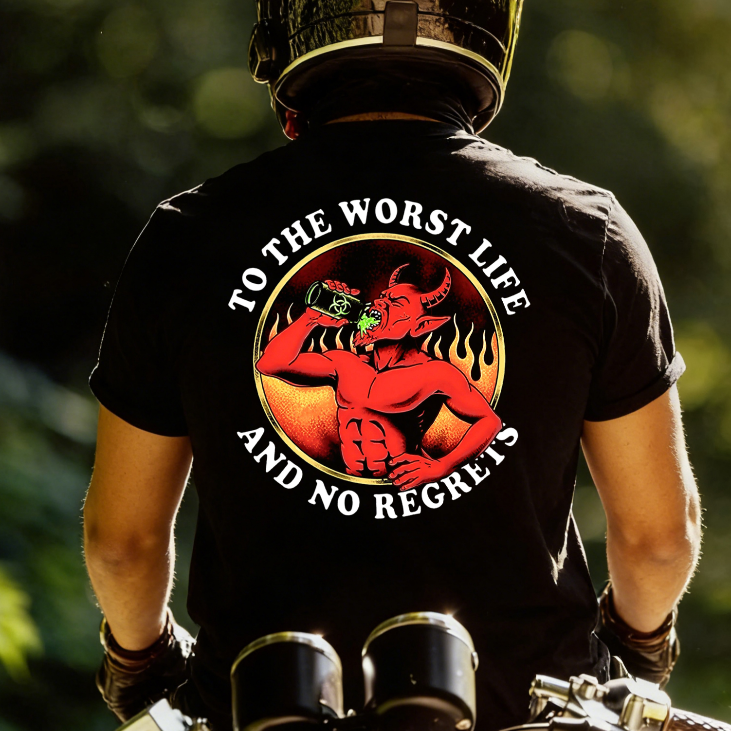 To The Worst Life And No Regrets Printed Men's T-shirt