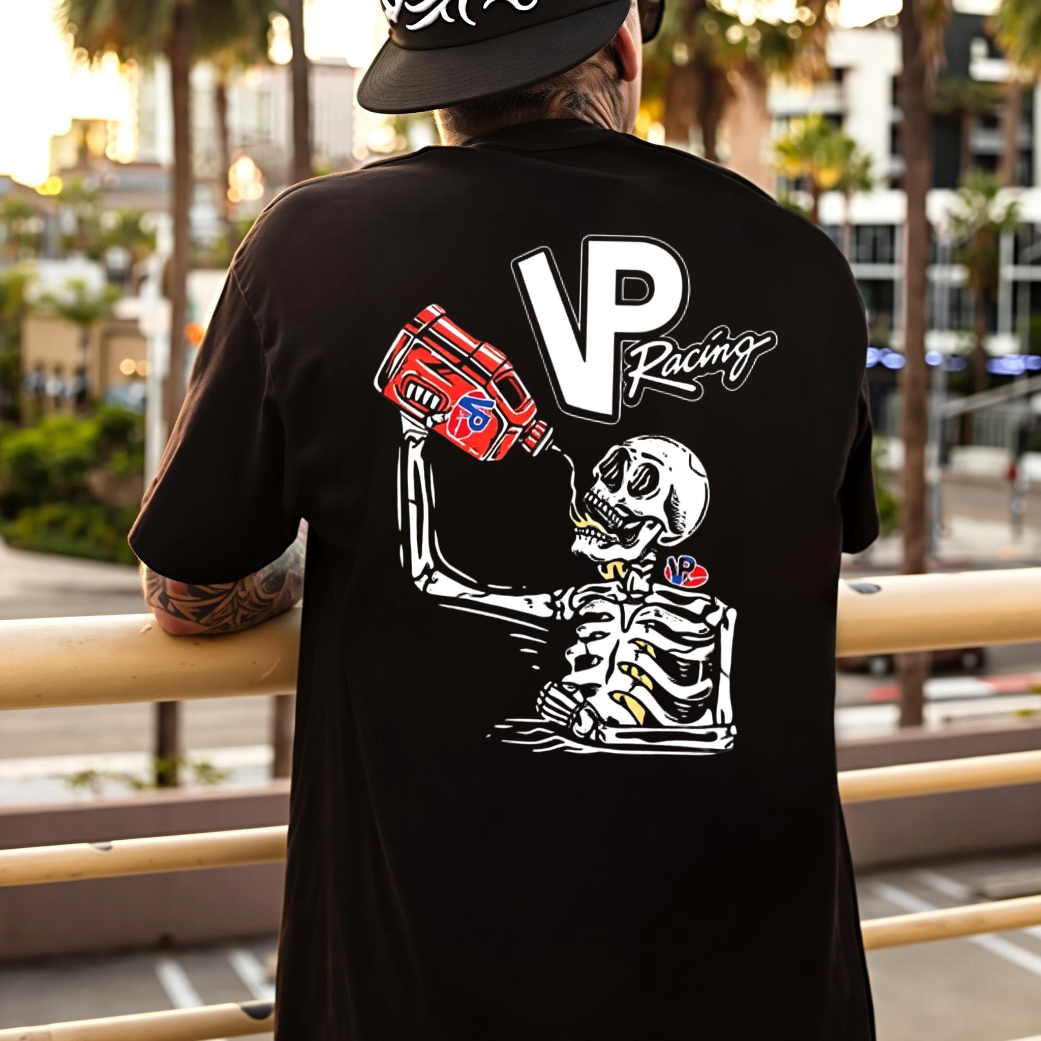 Vp Racing Skeleton Drinking Fuel Printed Men's T-shirt