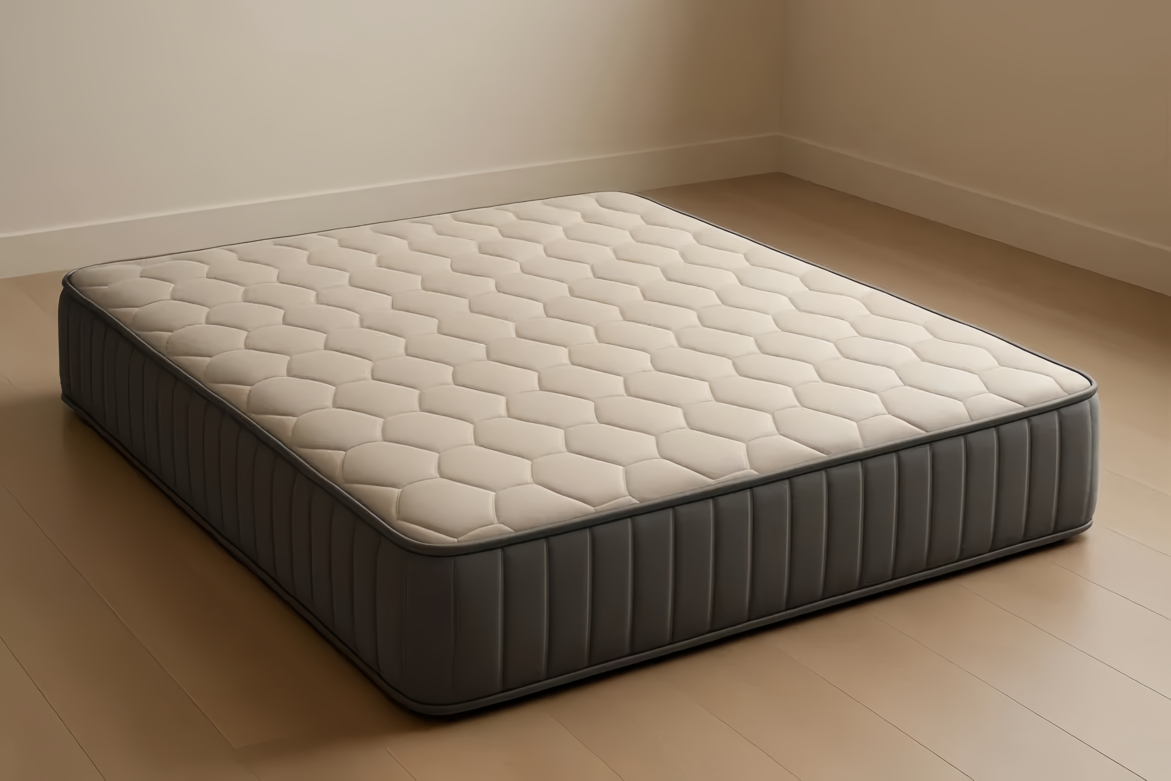 Matelas en Tissu Beige et Gris 200x160x25cm