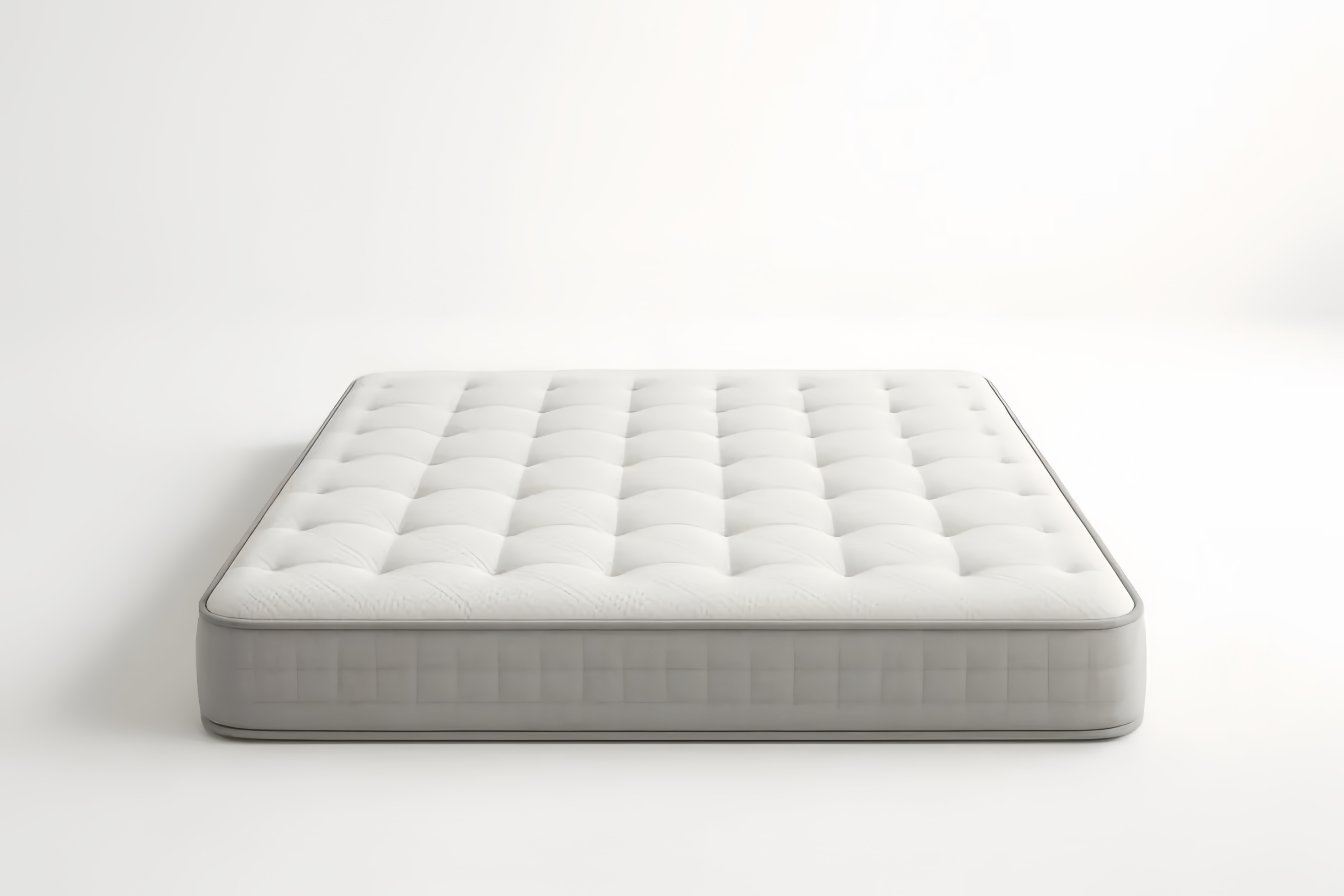 Matelas Carré Blanc Gris Polyester Mousse 200x200x25 cm