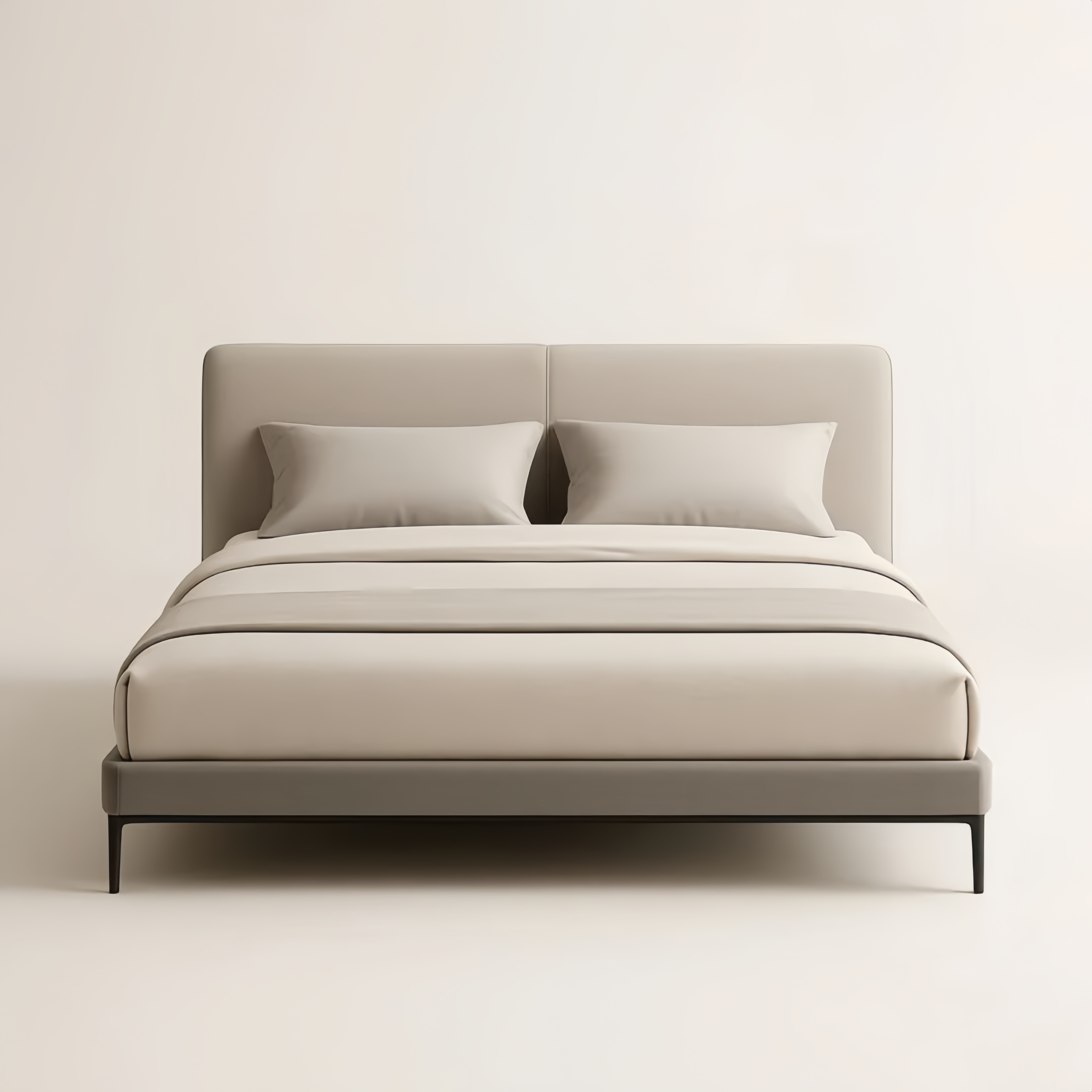 Lit double en polyester avec tête de lit rembourrée 200x160 cm