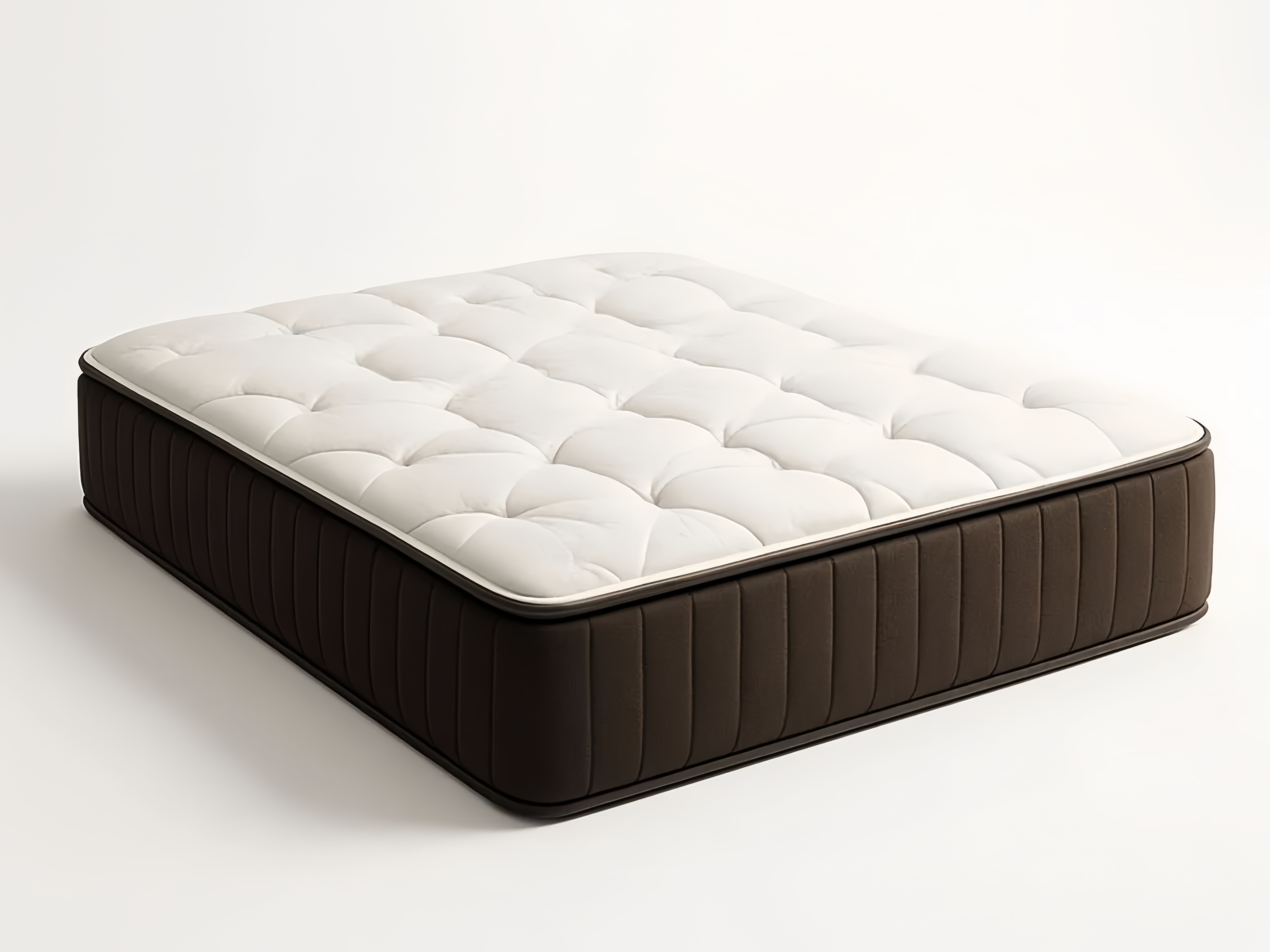 Matelas à Ressorts Ensachés Blanc/Marron 200x160x30 cm