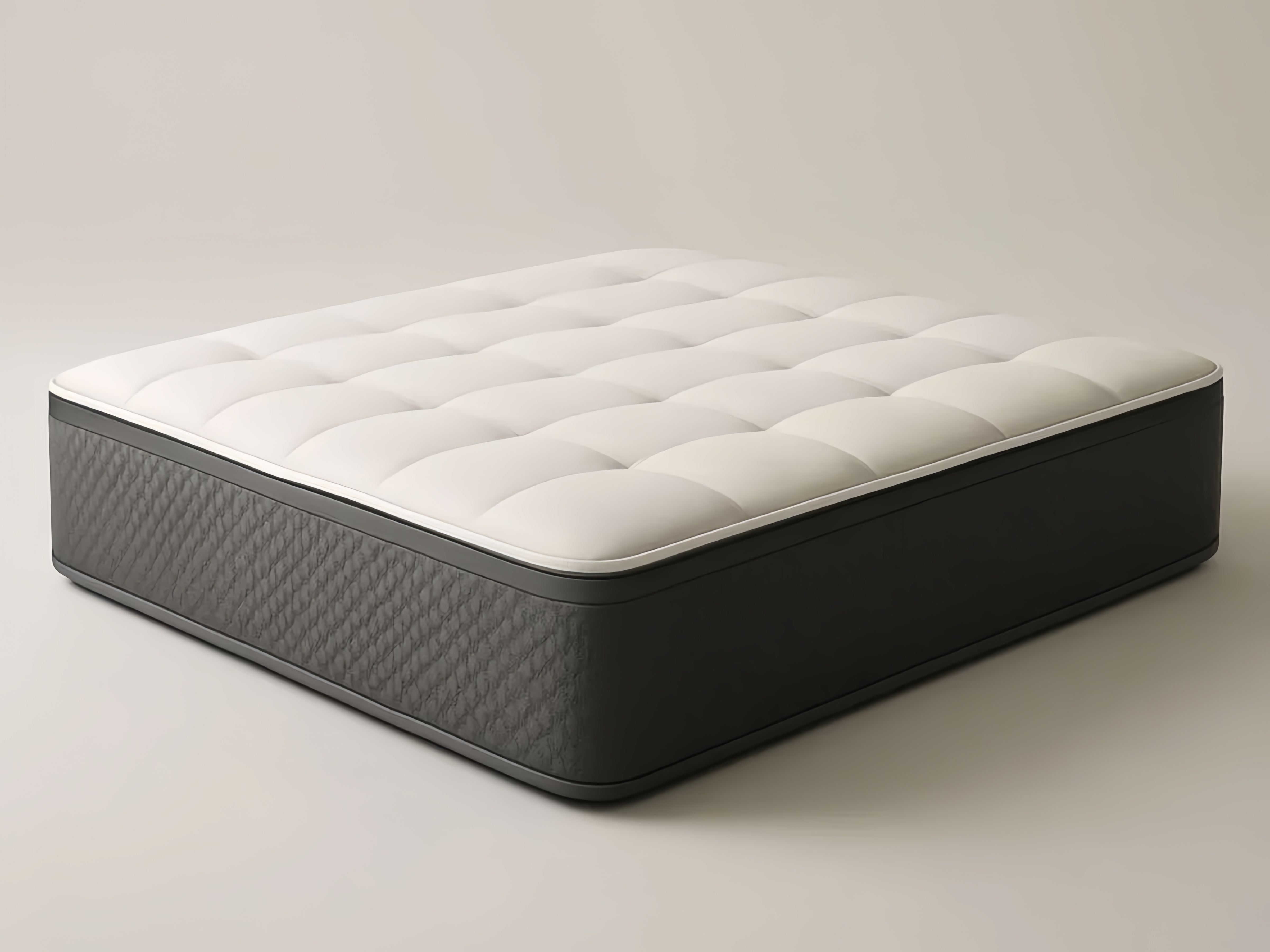 Matelas double en mousse mémoire blanc et gris 200x160 cm