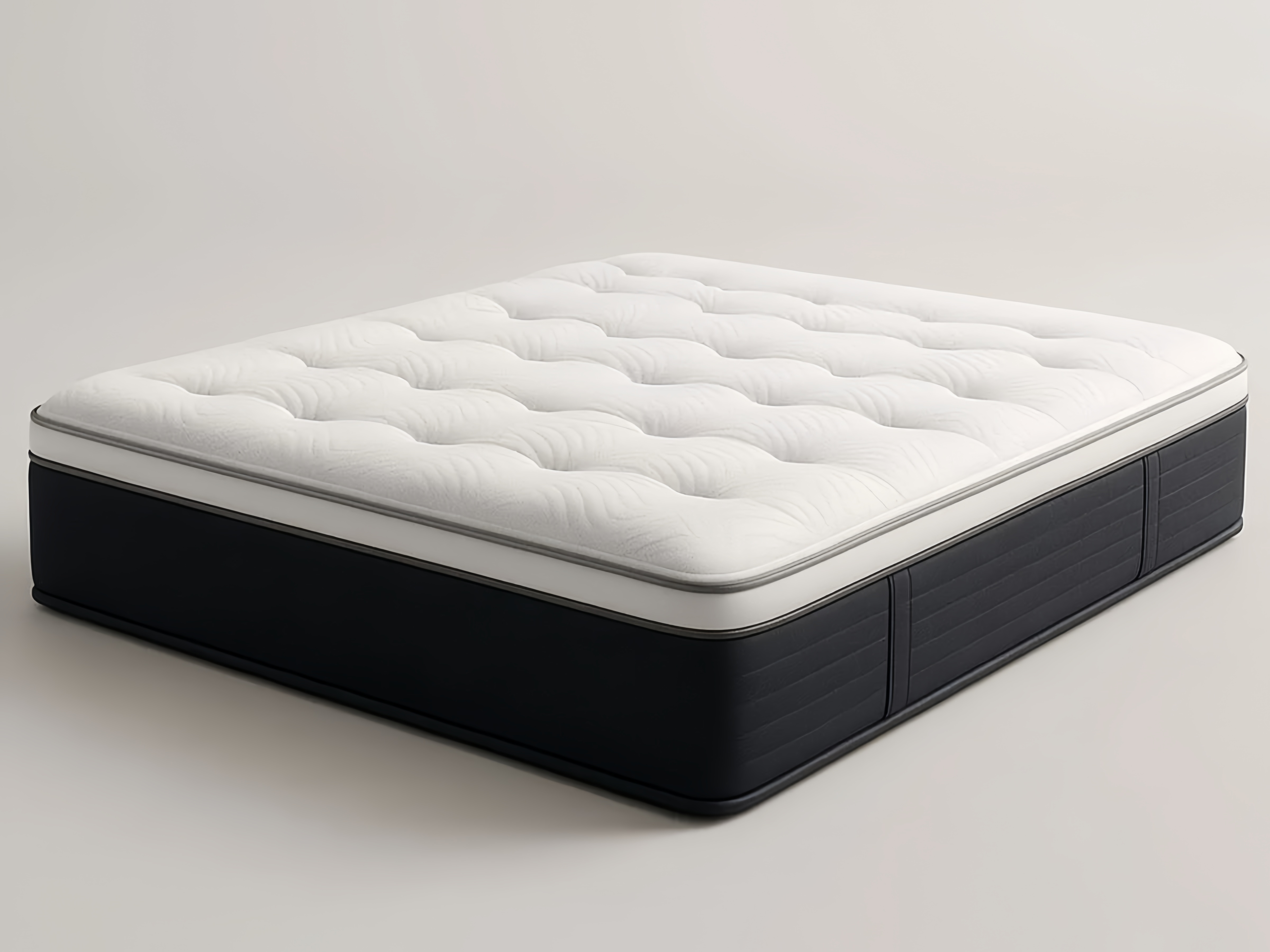 Matelas en Mousse à Mémoire de Forme Blanc Noir 200x180 cm