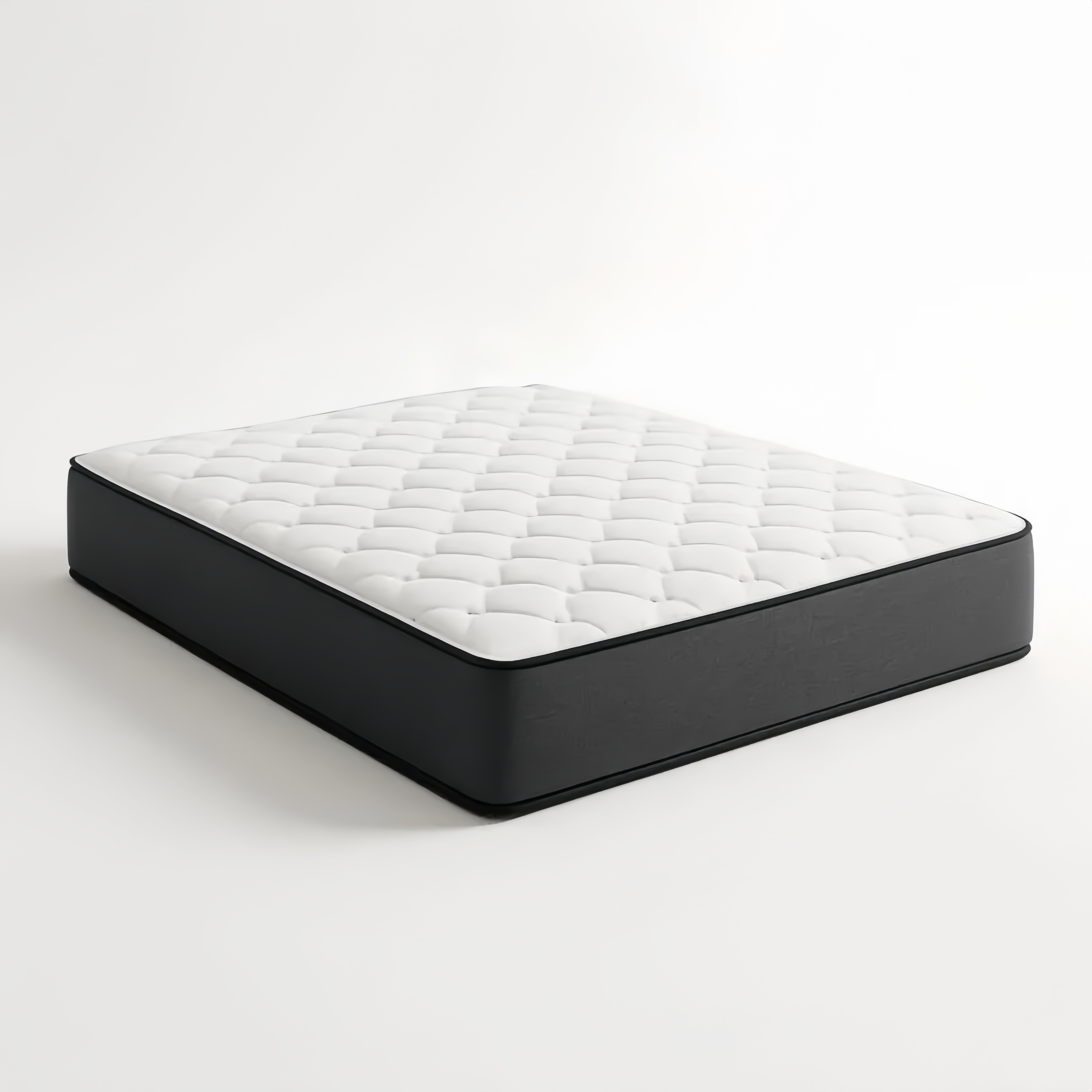 Matelas à ressorts ensachés et mousse 200x160x25 cm Blanc/Noir