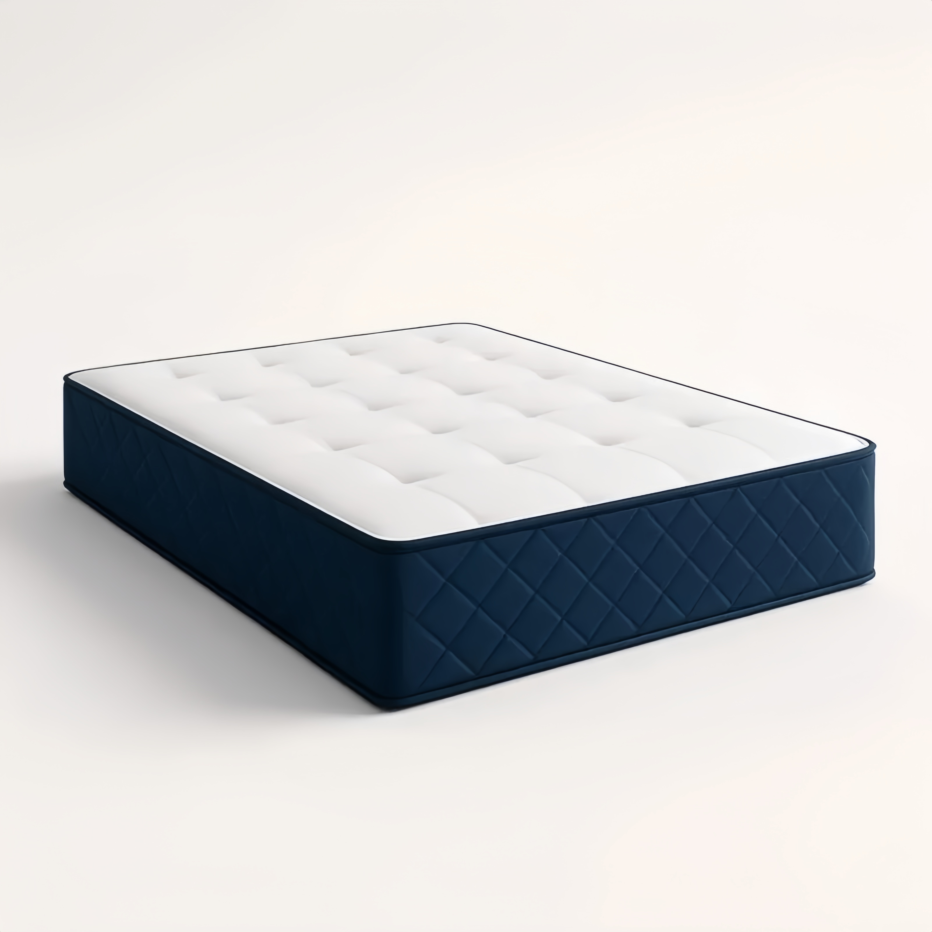 Matelas en Mousse à Mémoire 200x180x25 cm Blanc et Bleu