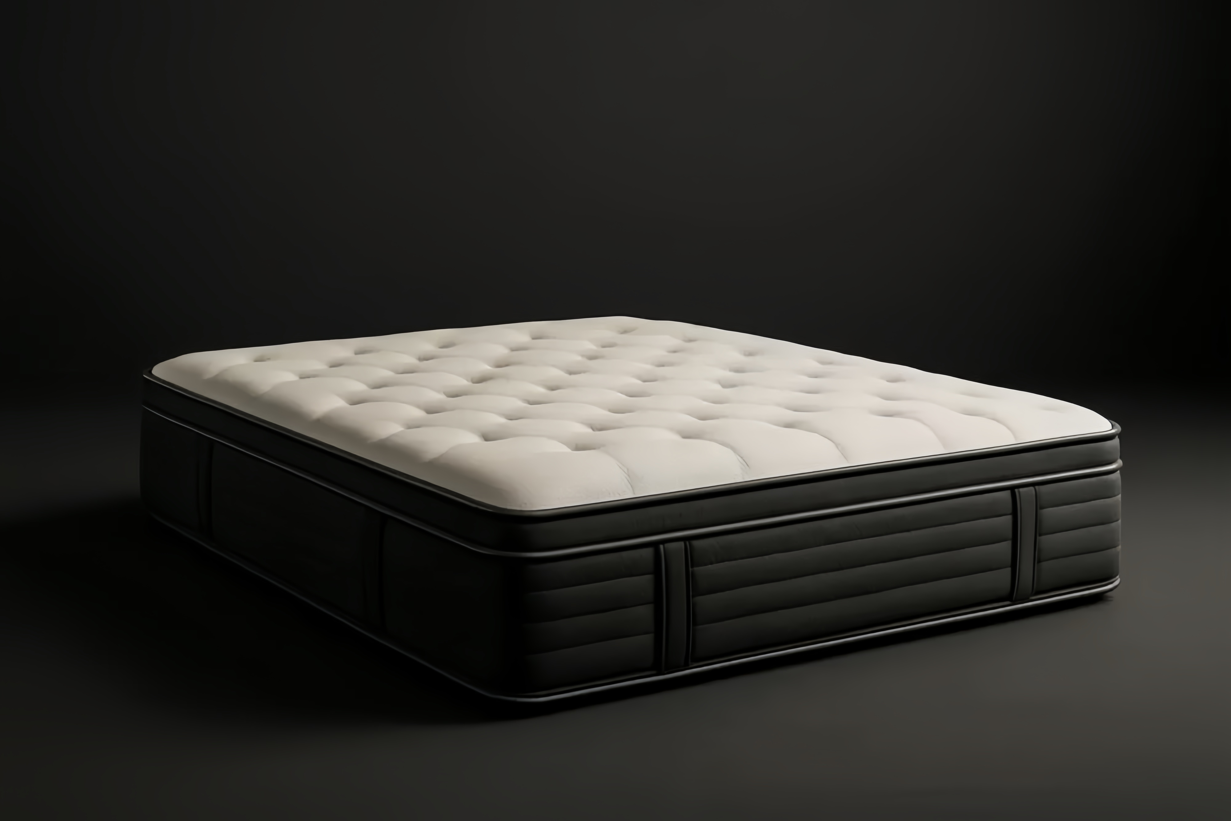 Matelas en Mousse à Mémoire et Ressorts Ensachés 200x160x30cm Noir/Blanc