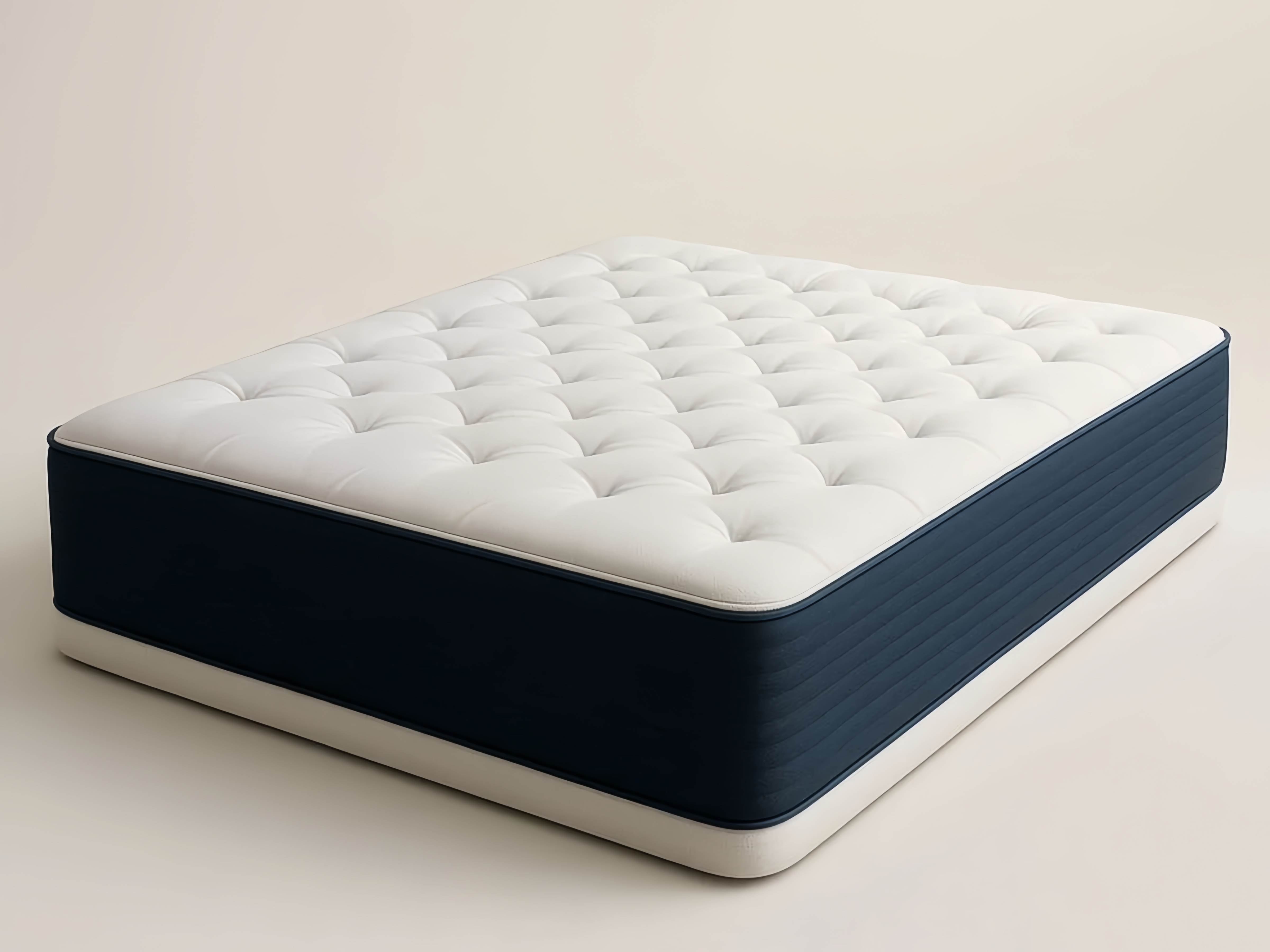Matelas rectangle blanc/bleu mousse 200x160x25 cm