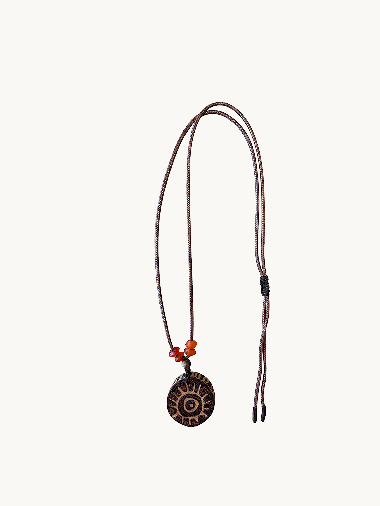 Murren Carved Agate Pendant Necklace
