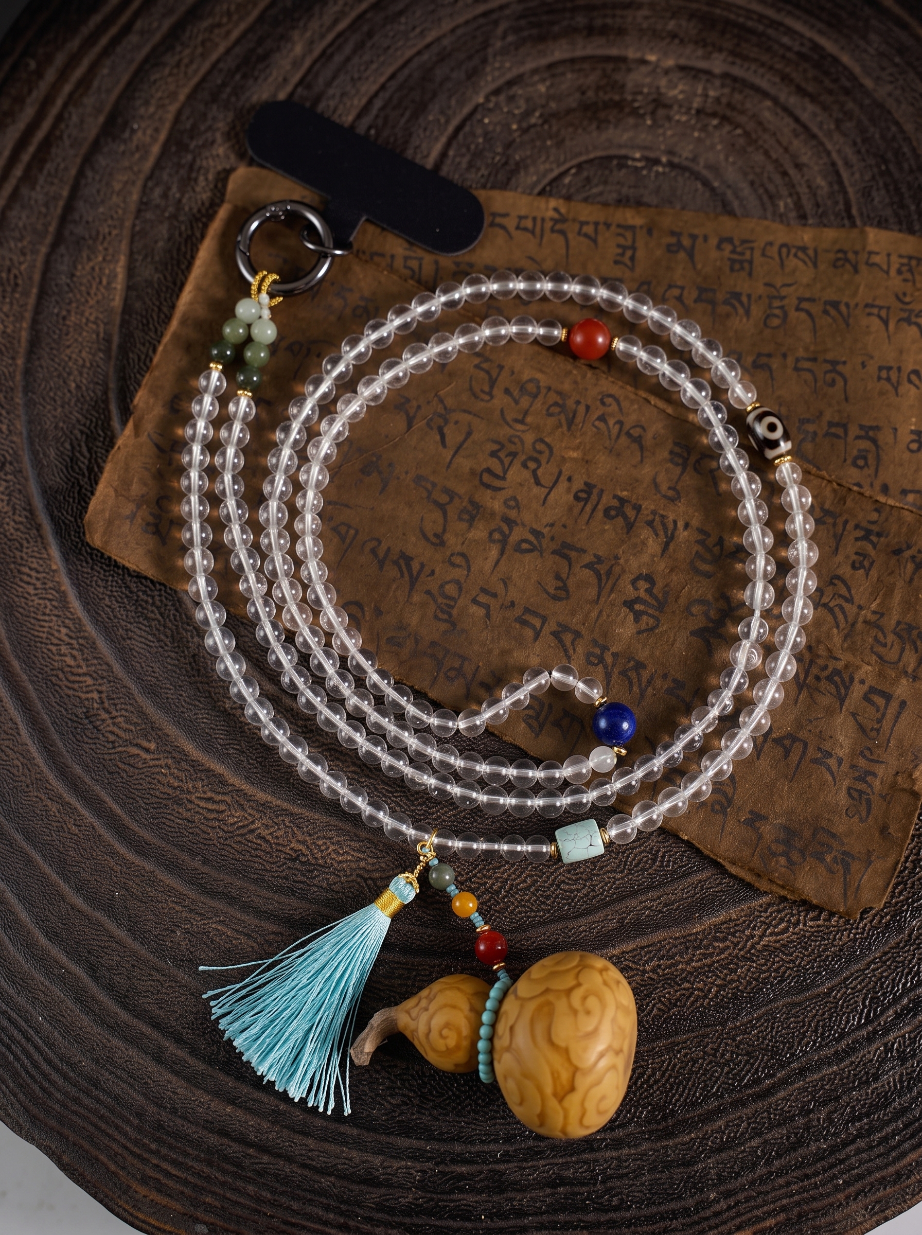 Cloud Clear Quartz Gourd Phone Lanyard