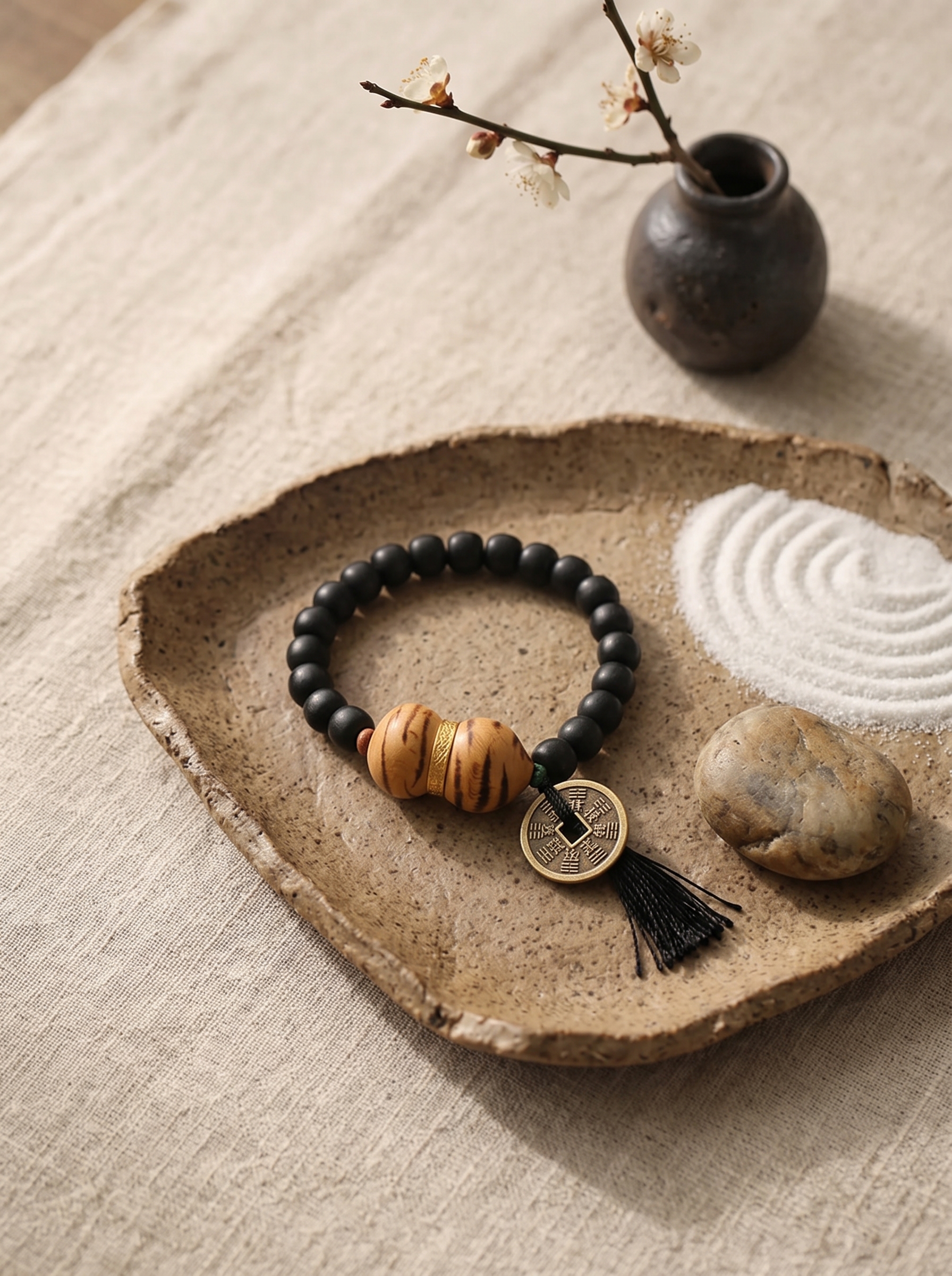 Murren Tiger-Stripe Gourd & Bagua Charm