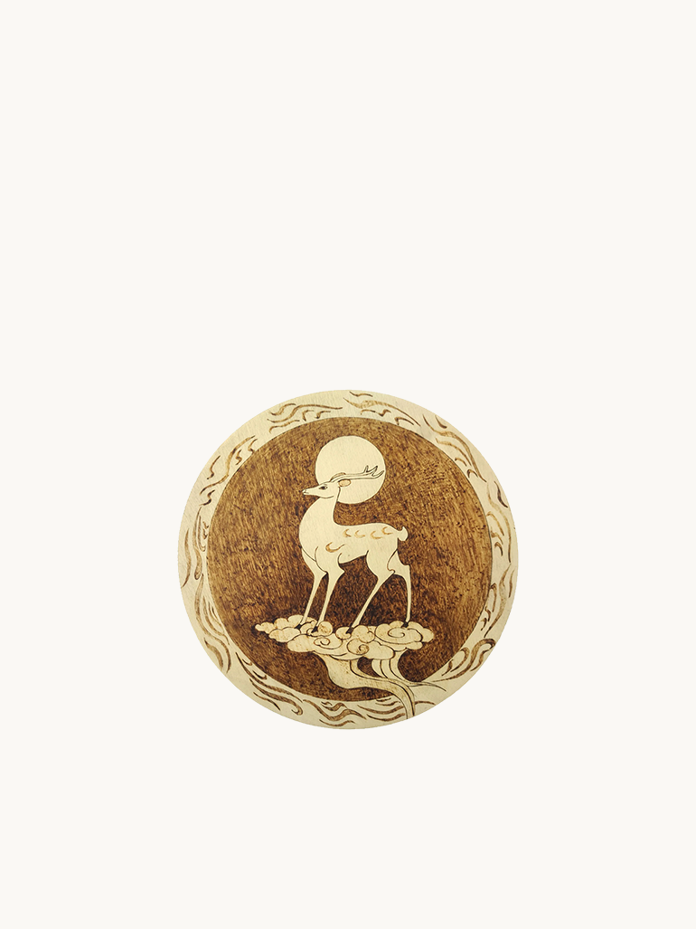 Pyroart Deer Of Fortune On Cloud Pyrography Artisanal Decor