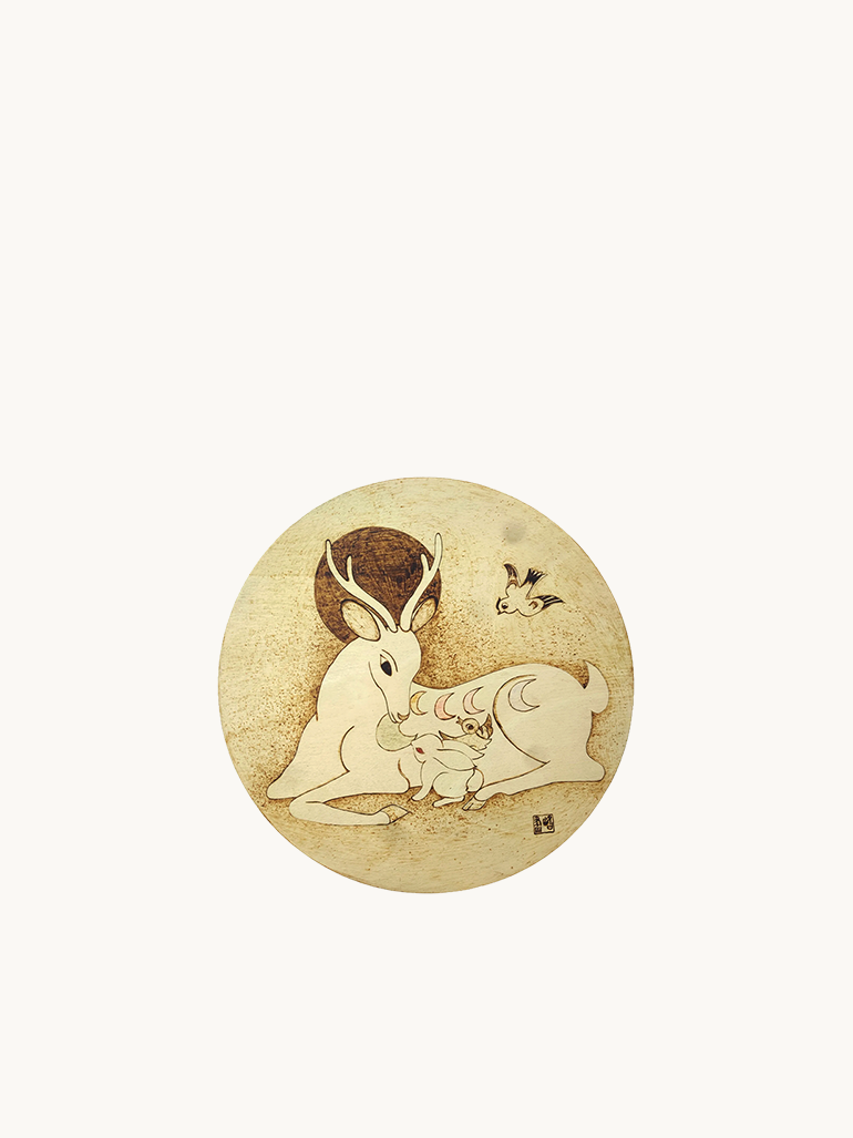 Pyroart Deer And Rabbit Of Fortune Pyrography Artisanal Decor