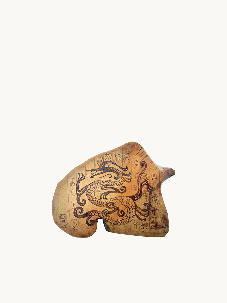 Pyroart Azure Dragon Pyrography Artisanal Decor
