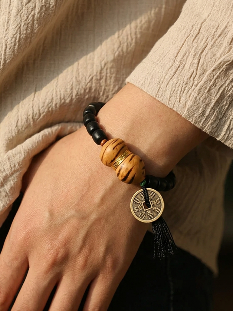 Pyroart Tiger-Stripe Gourd & Bagua Charm