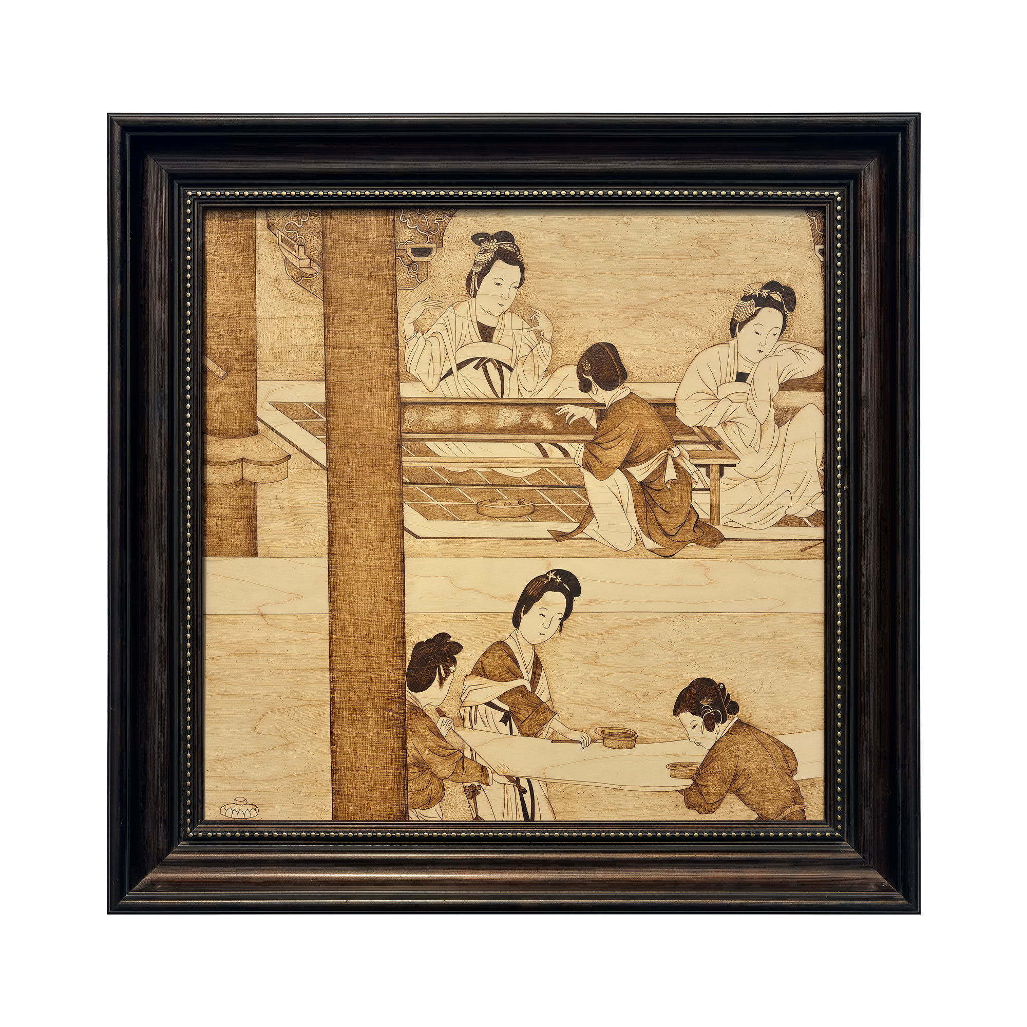 Pyrogart Spring Dawn in the Han Palace Scroll Hang Pyrography