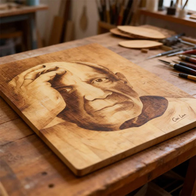 Pyroart  Picasso Portrait Pyrography