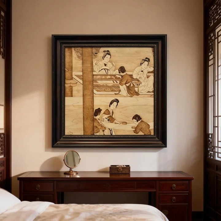 Pyrogart Spring Dawn in the Han Palace Scroll Hang Pyrography