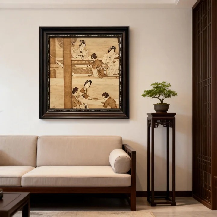 Pyrogart Spring Dawn in the Han Palace Scroll Hang Pyrography