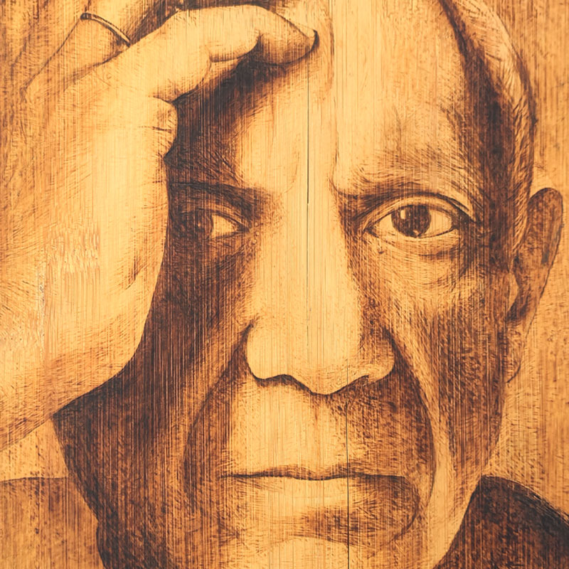Pyroart  Picasso Portrait Pyrography