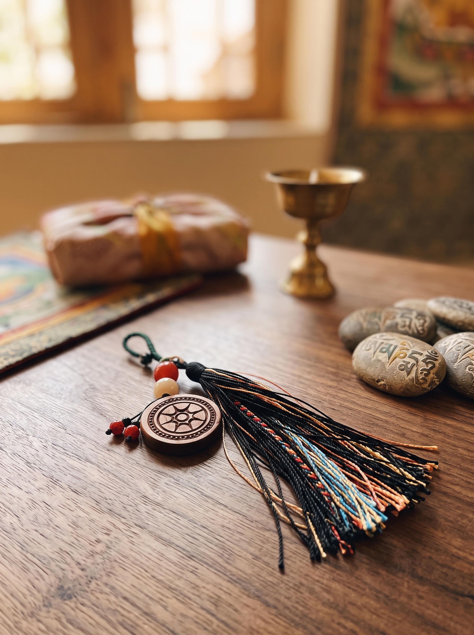 Murren Sun Wheel of Blessings Tassel Mantra