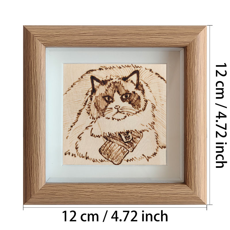Pyroart Elegant Bowtie Ragdoll Framed Pyrography Artware