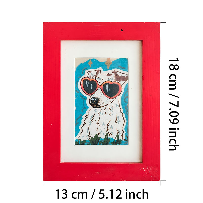 Pyroart Cool Heart Glasses Pup Red Framed Pyrography Artware