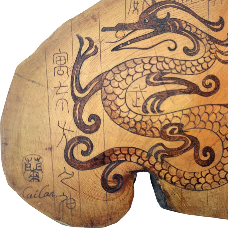 Pyrogart Azure Dragon Pyrography Artisanal Decor