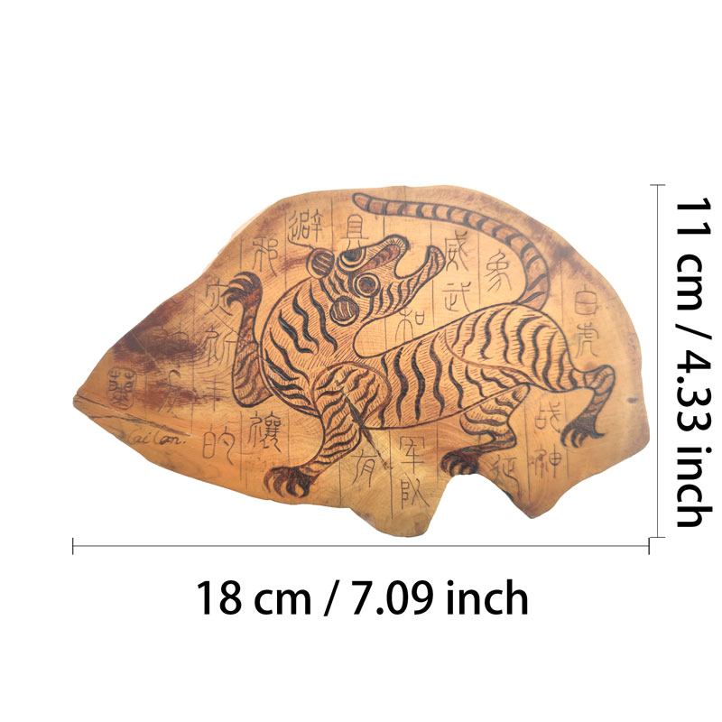 Pyrogart White Tiger Pyrography Artisanal Decor