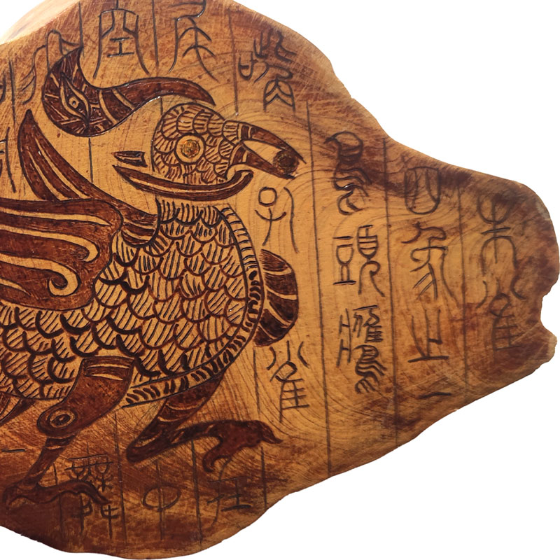 Pyrogart Vermilion Bird Pyrography Artisanal Decor