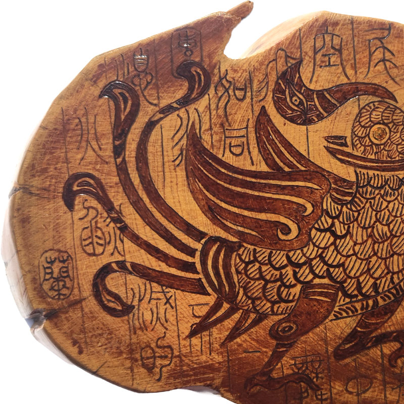 Pyrogart Vermilion Bird Pyrography Artisanal Decor
