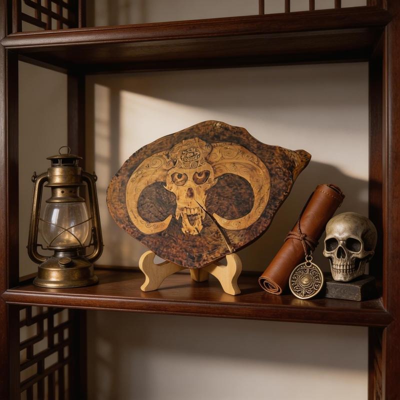 Pyrogart Sheep's Head Pyrography Artisanal Decor