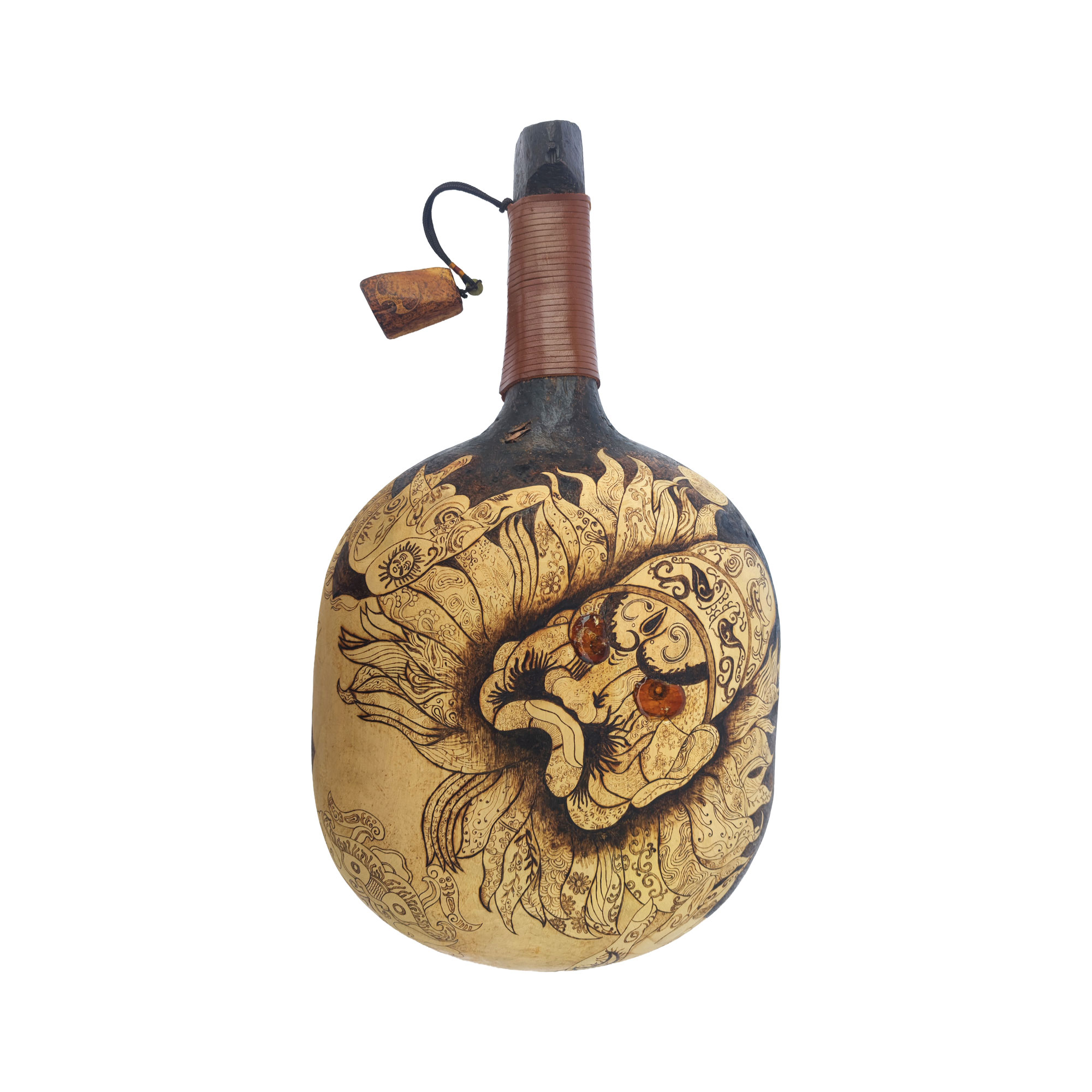 Pyrogart Exorcist Zhong Kui Ladle Pyrography Artisanal Decor