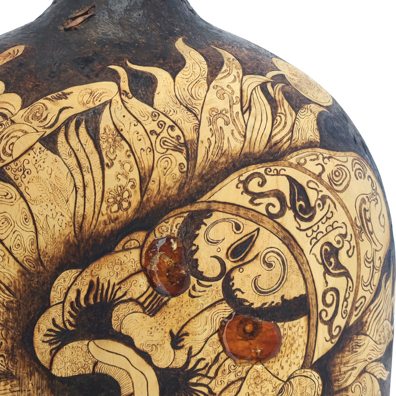 Pyrogart Exorcist Zhong Kui Ladle Pyrography Artisanal Decor