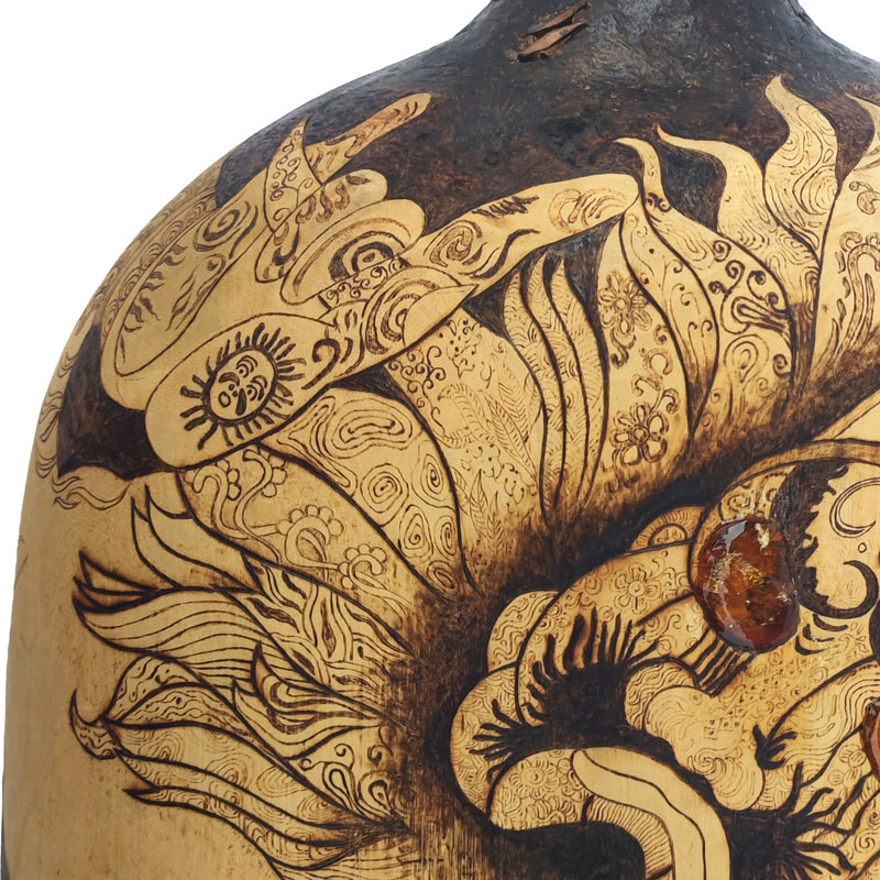 Pyrogart Exorcist Zhong Kui Ladle Pyrography Artisanal Decor