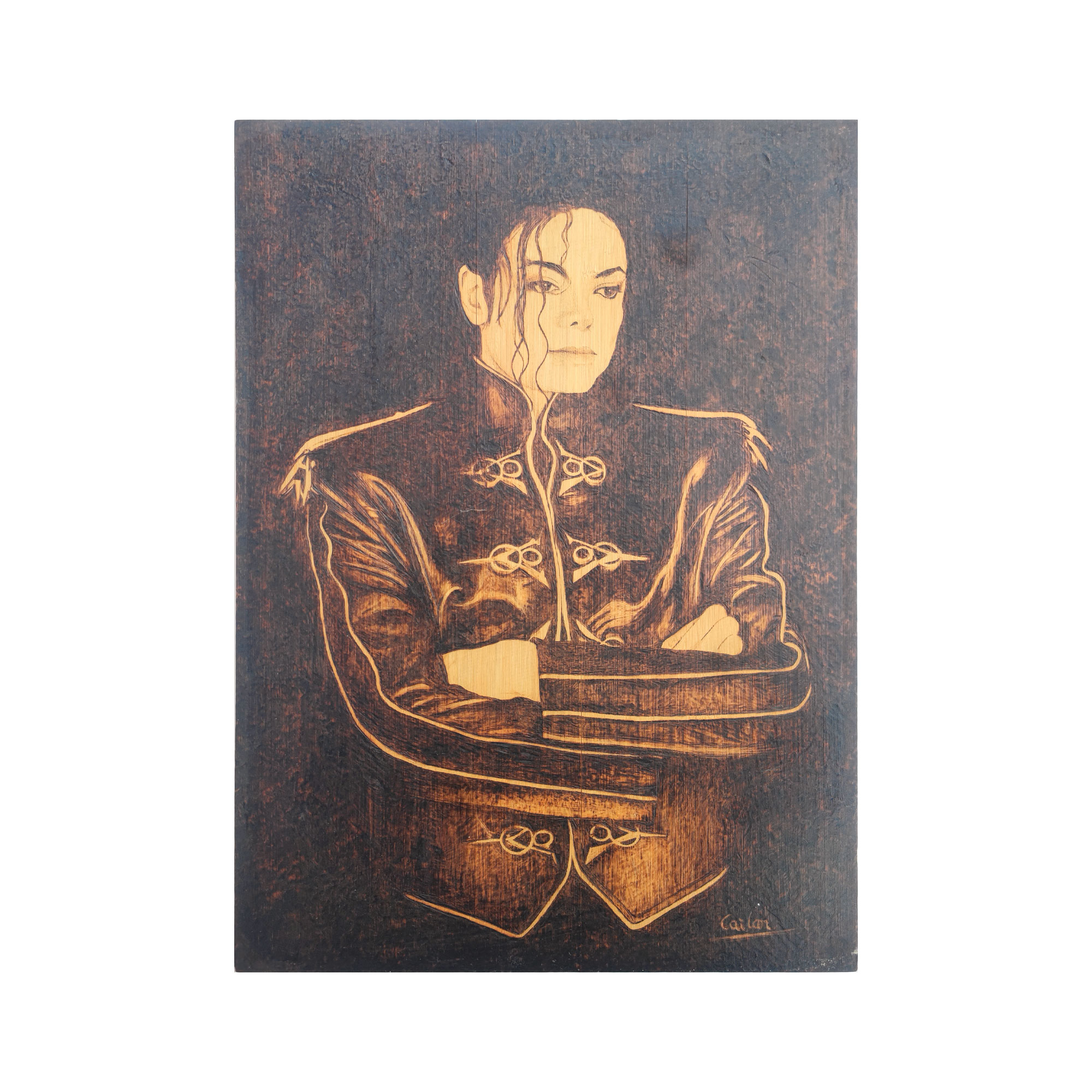 Pyroart Michael Jackson Portrait Pyrography