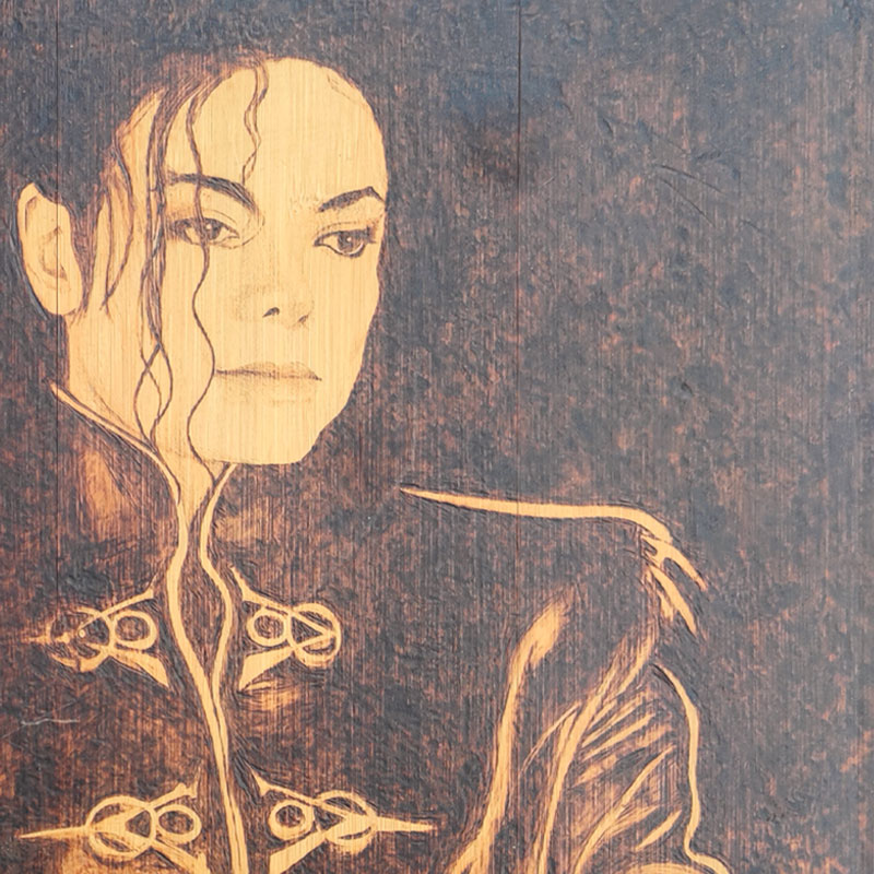 Pyroart Michael Jackson Portrait Pyrography
