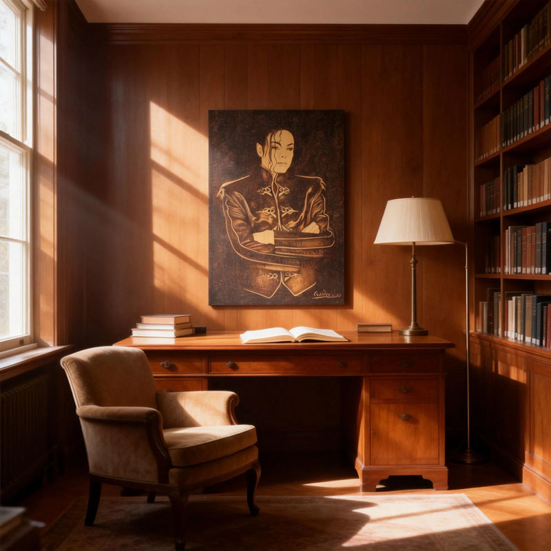 Pyroart Michael Jackson Portrait Pyrography