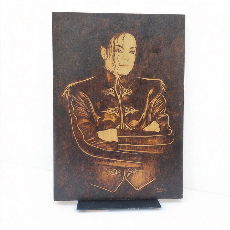 Pyroart Michael Jackson Portrait Pyrography